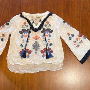 Embroidered White Boho Top